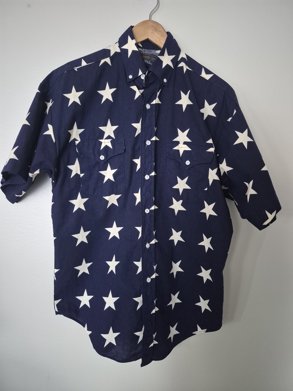 Panhandle Slim Navy Star-Print Short Sleeve Button-Down Shirt
